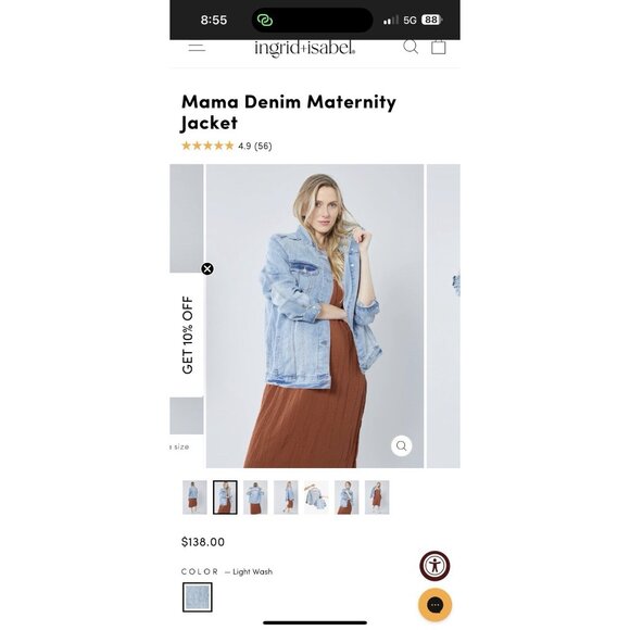 Ingrid+Isabel Mama Denim Jacket XXL Light wash Brand New - Picture 9 of 12